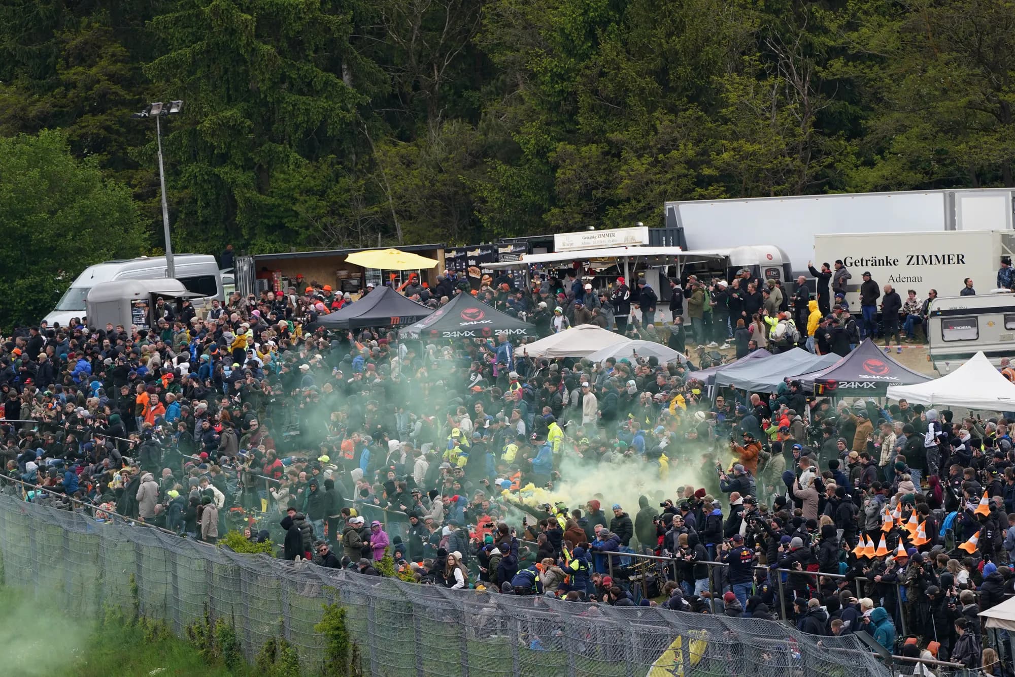 Nürburgring grandstands at dusk