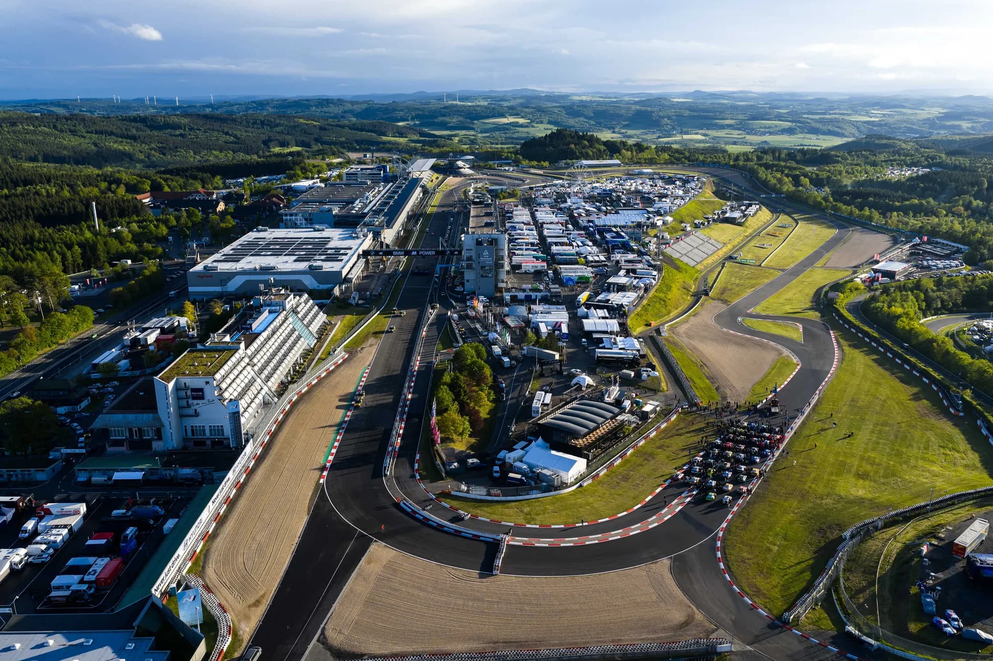 Packed grandstands and campsites at the 24h Nürburgring