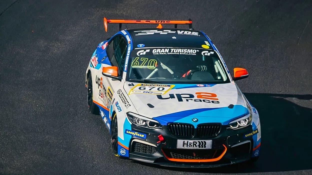 The BMW M240i Racing #670 on the Nordschleife at NLS 10